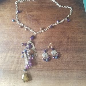Beaded Jewelry Set - Necklace and Earrings